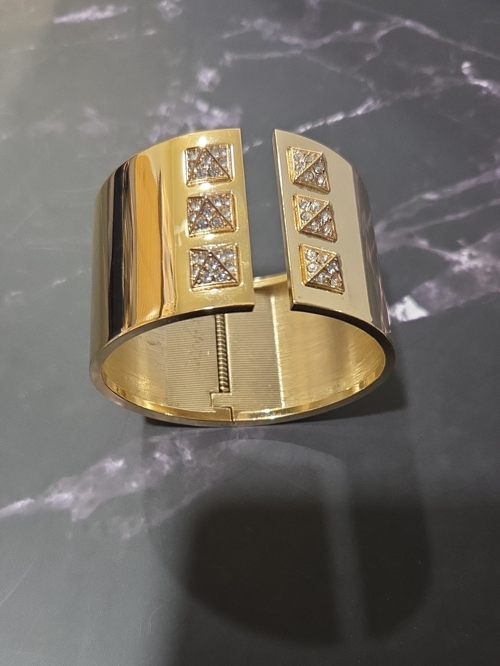 Victoria's Secret Gold Crystal Accent Open Cuff Bracelet